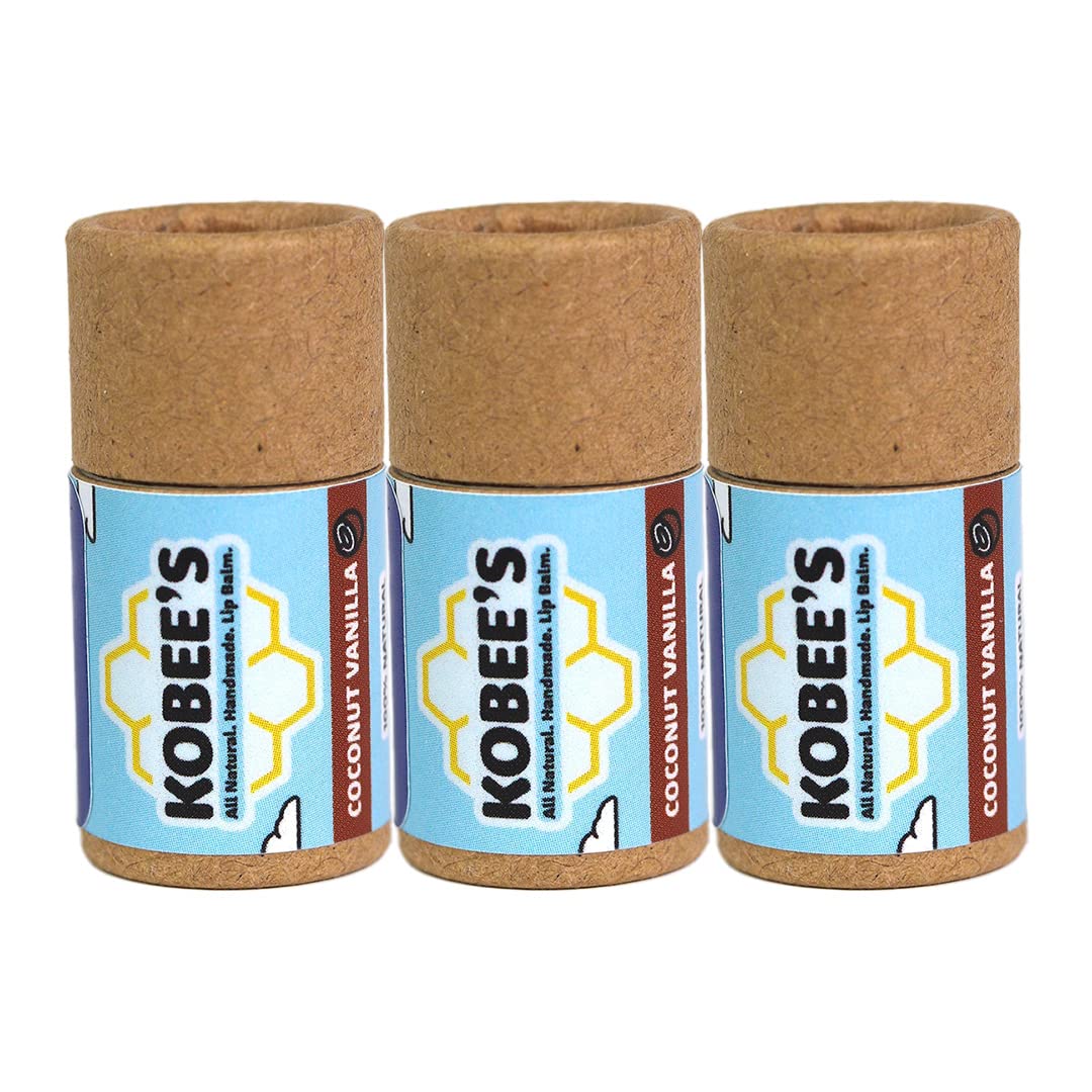 3 pack - Kobeesco Lip Balm, Lip Moisturizer, Lip Cure, Lip Balm, Chapstick (CoconutVanilla)