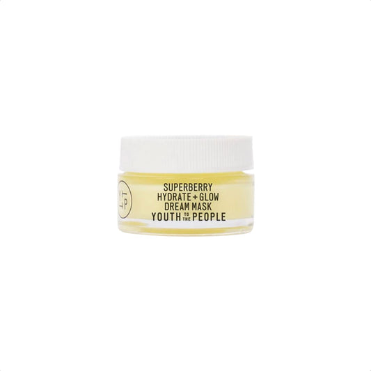 Youth To The People Superberry Glow Dream Mask - Brightening Overnight Face Mask + Hyaluronic Acid Night Moisturizer with Vitamin C & Squalane Oil for Even Skin Tone - Clean, Vegan Skincare (.5 oz)